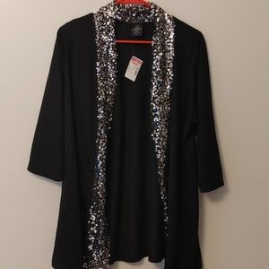 Black sequined cardigan